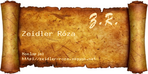 Zeidler Róza névjegykártya